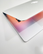 Apple MacBook air on wooden surface